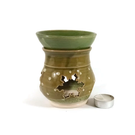 Párologtató aromalámpa olivazöld, hópelyhes
