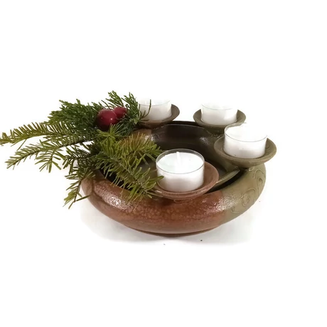 Adventi koszorú (bézs-antikzöld)